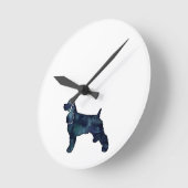 コッカースパニエル犬ドッグシルエットブラックウォーター色 ラウンド壁時計 (傾斜)