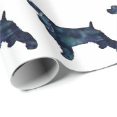 コッカースパニエル犬ドッグシルエットブラックウォーター色 ラッピングペーパー (ロールコーナー)