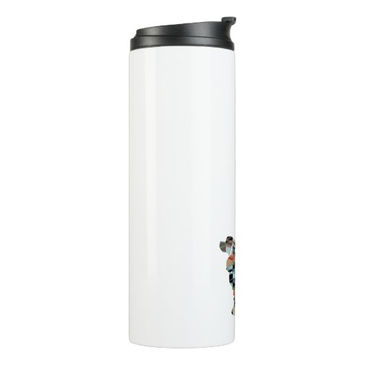 コッカースパニエル犬ドッグシルエット幾何学パターンPl タンブラー (回転左)