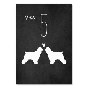 コッカースパニエル犬ドッグシルエット結婚披露宴 テーブルナンバー