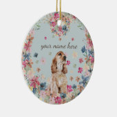 コッカースパニエル犬ドッグスケッチブリードパピー セラミックオーナメント (右)