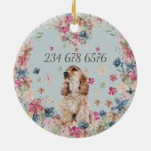 コッカースパニエル犬ドッグスケッチブリードパピー セラミックオーナメント (裏面)