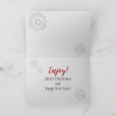 コッカースパニエル犬ドッグスノーフレークウィンターブルークリスマス シーズンカード (内部)