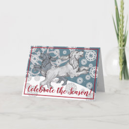 コッカースパニエル犬ドッグスノーフレークウィンターブルークリスマス シーズンカード