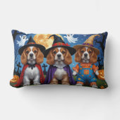 コッカースパニエル犬ドッグズパンプキンハロウィンおもしろい ランバークッション (正面)