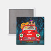 コッカースパニエル犬ドッグドライビングカーホラーハロウィーン マグネット (正面/裏面)