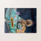 コッカースパニエル犬ドッグハロウィーントラックホラーナイト ジグソーパズル (横)