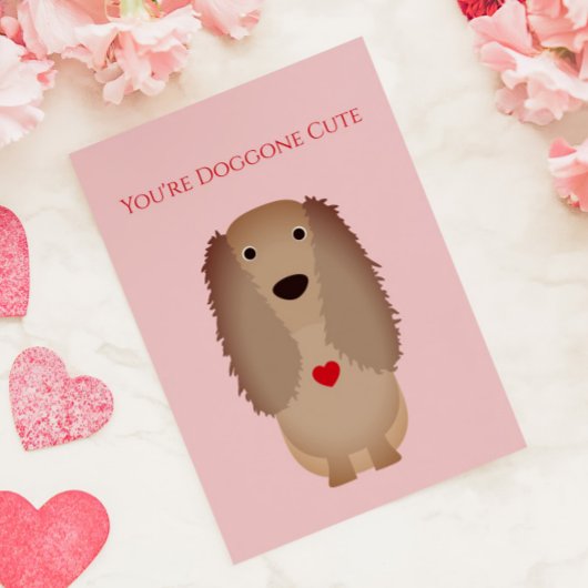 コッカースパニエル犬ドッグバレンタインデー ノートカード