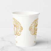 コッカースパニエル犬ドッグパーソナライズされたハンドスケッチ 紙コップ (右)