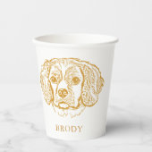 コッカースパニエル犬ドッグパーソナライズされたハンドスケッチ 紙コップ (正面)