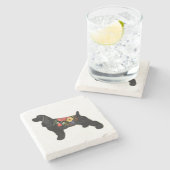 コッカースパニエル犬ドッグブリードボヘミアンフローラサドル ストーンコースター (横)