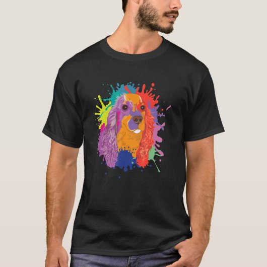 コッカースパニエル犬ドッグペット犬のオーナー Tシャツ (正面)