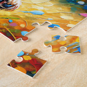 コッカースパニエル犬ドッグポートレートアクリルアートプリント ジグソーパズル (側面)