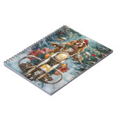 コッカースパニエル犬ドッグライディングオートバイクリスマス ノートブック (左側)