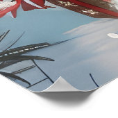 コッカースパニエル犬ドッグライディングオートバイクリスマス ポスター (角)