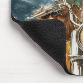 コッカースパニエル犬ドッグライディングオートバイクリスマス マウスパッド (コーナー)