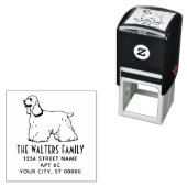 コッカースパニエル犬ドッグラインアートネーム差出人住所 セルフインキングスタンプ (インサイチュ)