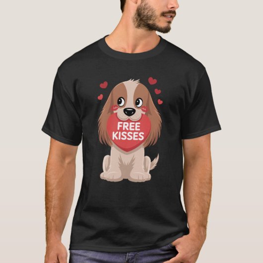 コッカースパニエル犬ドッグヴァレンティーンズデイフリーキス Tシャツ (正面)