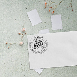 コッカースパニエル犬ドッグ差出人住所ファミリー ラバースタンプ