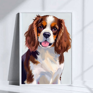 コッカースパニエル犬ドッグ絵を描ズ ポスター