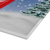 コッカースパニエル犬ドッグ雪のクリスマスに車を運転 カッティングボード (角)