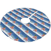 コッカースパニエル犬ドッグ雪のクリスマスに車を運転 ブラッシュドポリエステルツリースカート (アングル)