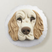 コッカースパニエル犬ドッグ3D インスパイア ラウンドクッション (正面)