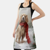 コッカースパニエル犬ドッグin雪のクリスマス エプロン (インサイチュ)