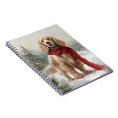 コッカースパニエル犬ドッグin雪のクリスマス ノートブック (右側)