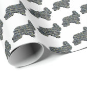 コッカースパニエル犬ドッグY&Bシルエットグリッドホワイト ラッピングペーパー (ロールコーナー)