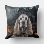 コッカースパニエル犬ハロウィンホラー クッション (裏面)