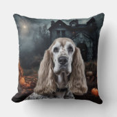 コッカースパニエル犬ハロウィンホラー クッション (正面)