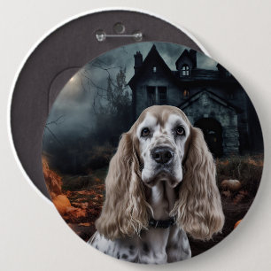 コッカースパニエル犬ハロウィンホラー 缶バッジ