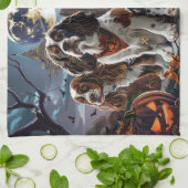 コッカースパニエル犬ハロウィン不気味 キッチンタオル (折り畳み)