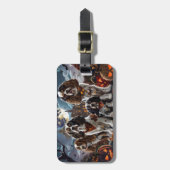 コッカースパニエル犬ハロウィン不気味 ラゲッジタグ (正面縦)