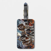 コッカースパニエル犬ハロウィン不気味 ラゲッジタグ (裏面縦)