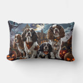 コッカースパニエル犬ハロウィン不気味 ランバークッション (正面)