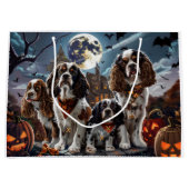 コッカースパニエル犬ハロウィン不気味 ラージペーパーバッグ (正面)