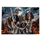 コッカースパニエル犬ハロウィン不気味 ラージペーパーバッグ (裏面)