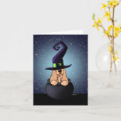 コッカースパニエル犬ハロウィーン カード (黄色い花)