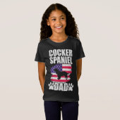 コッカースパニエル犬パパドッグラバーアメリカン米国国旗 Tシャツ (正面フル)