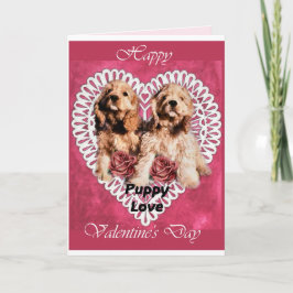 コッカースパニエル犬パピズヴァレンティネス シーズンカード