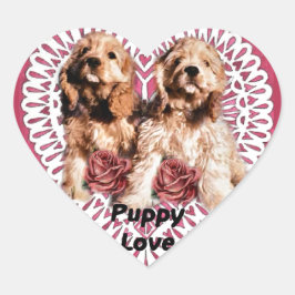 コッカースパニエル犬パピズヴァレンティネス ハートシール