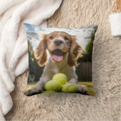 コッカー🐕スパニエル犬パピーとテニスボール クッション (ブランケット)