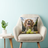 コッカー🐕スパニエル犬パピーとテニスボール クッション (椅子)