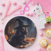 コッカースパニエル犬パンプキンスハロウィンホラー ペーパープレート (パーティー)