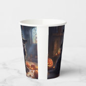 コッカースパニエル犬パンプキンスハロウィンホラー 紙コップ (左)