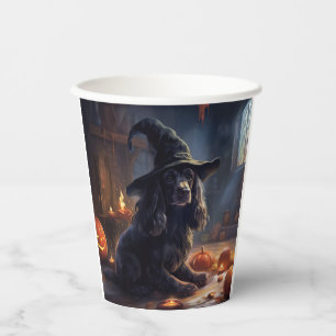 コッカースパニエル犬パンプキンスハロウィンホラー 紙コップ