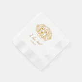 コッカースパニエル犬パーソナライズされたドッグ私もする 縁ありカクテルナプキン (角)