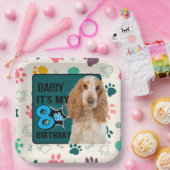 コッカースパニエル犬パーソナライズされた8th birthday party ペーパープレート (パーティー)